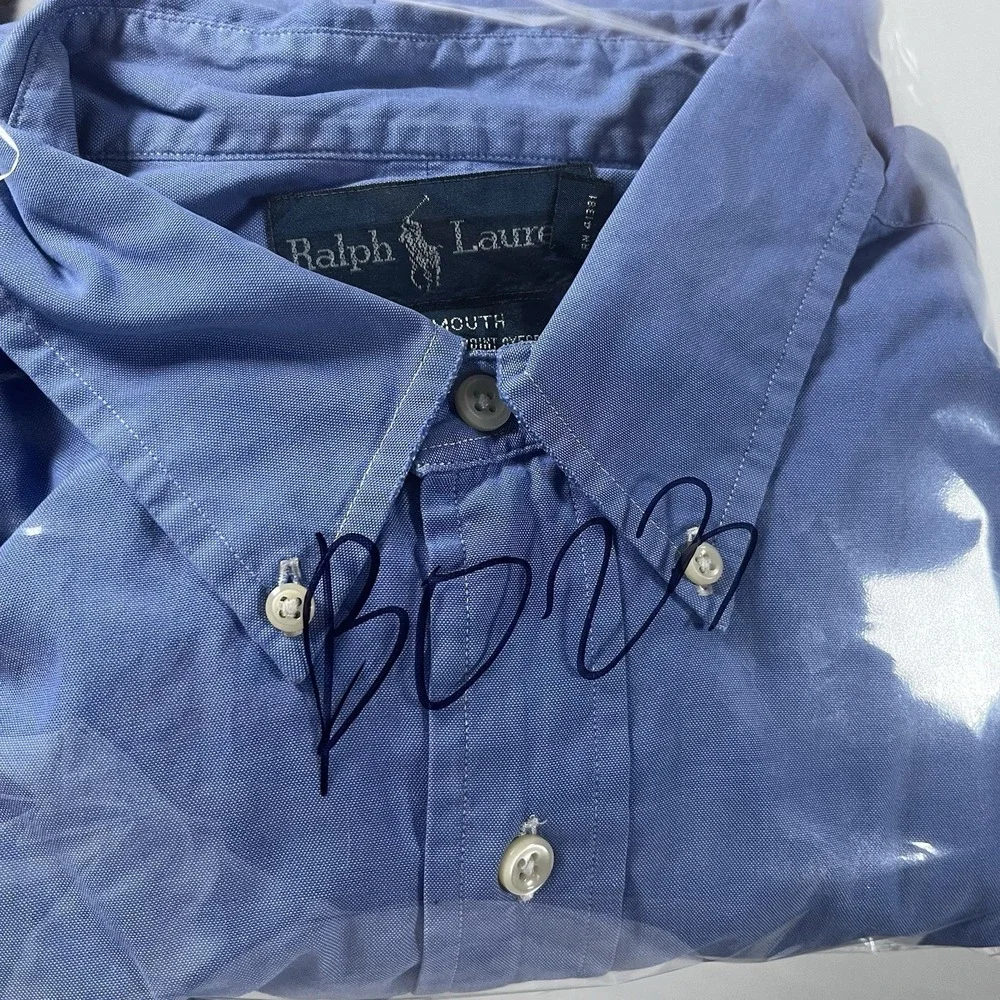 RALPH LAUREN YARMOUTH 100% COTTON  BUTTON DOWN BLUE SHIRT OXFORD COLLAR - Picture 15 of 15